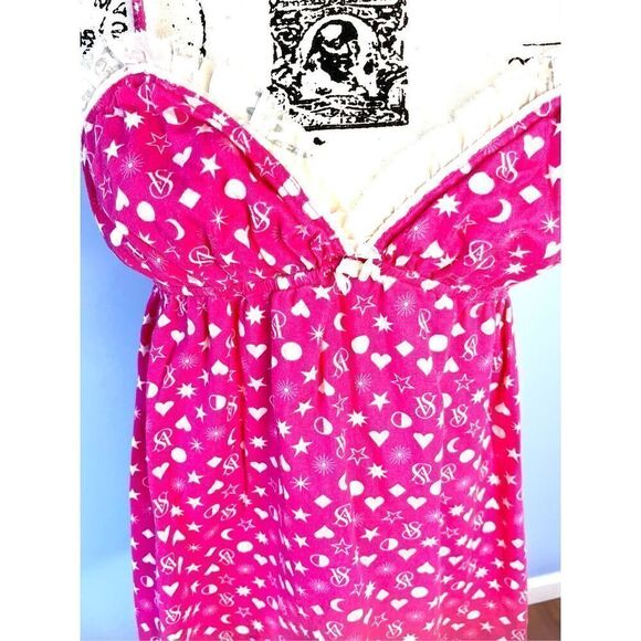 Victoria's Secret Women's XS Pink Lace Babydoll Nightie Nightgown Loungewear - Picture 2 of 8